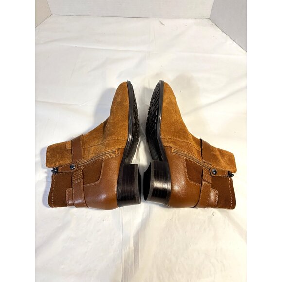 Isaac Mizrahi Brown Ankle Boots With Buckle Detail & Side Zippers Women's 7.5W - Picture 5 of 10